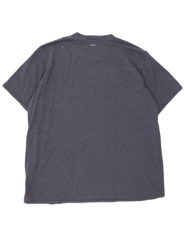 Adidas T-shirt top til mænd 2XL marineblå polyester