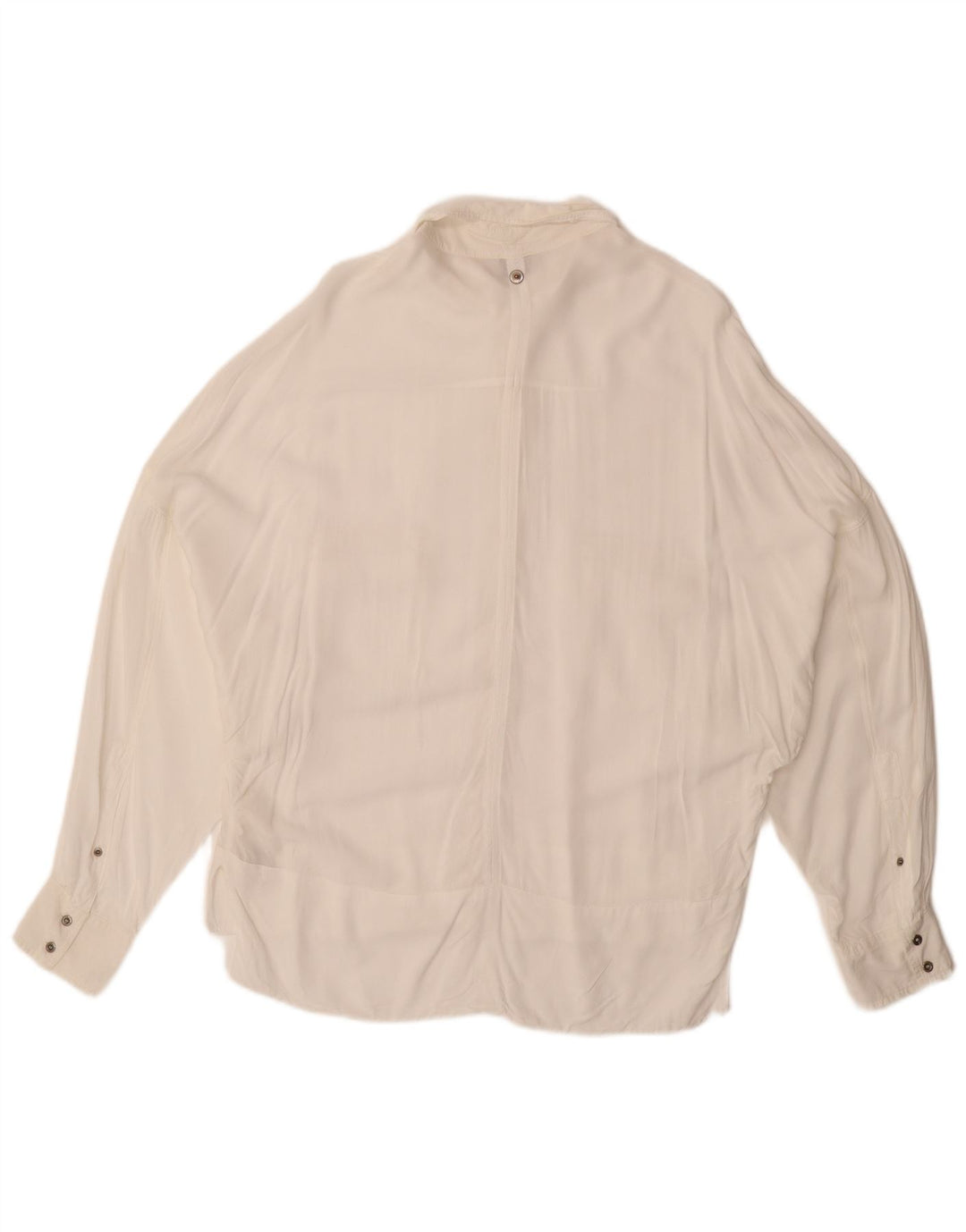 DIESEL Dame Loose Fit skjortebluse UK 14 Medium White Rayon