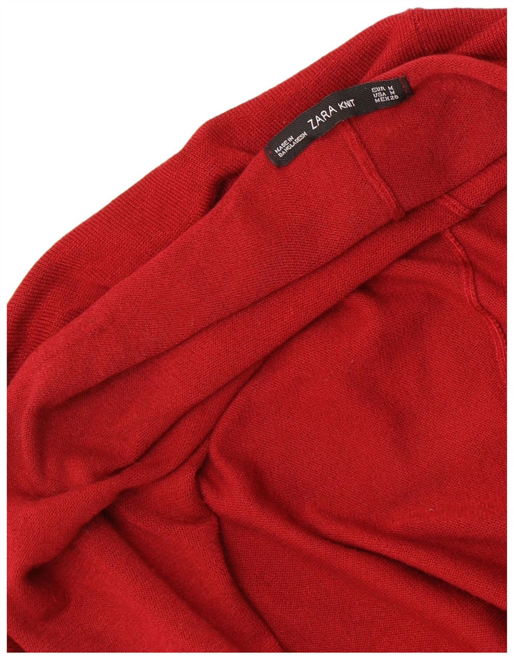 Zara Dame Poncho Cardigan Sweater UK 14 Medium Maroon