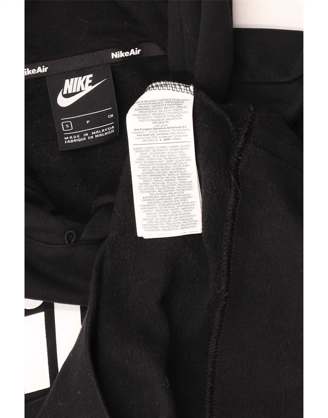 Nike Herre grafisk Regular Fit Hoodie Jumper Lille sort bomuld