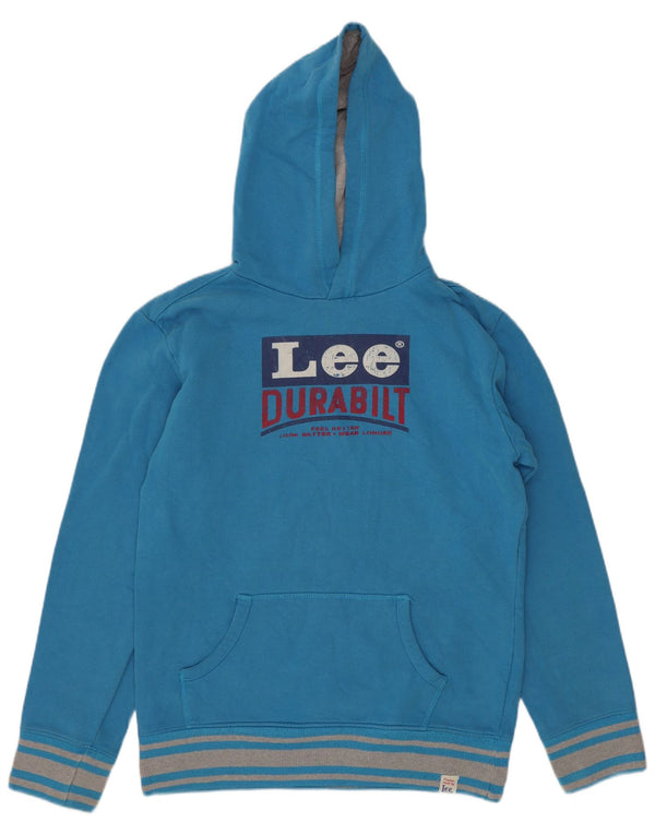 Lee Boys Grafisk Hoodie Jumper 11-12 år Blå Colourblock Bomuld