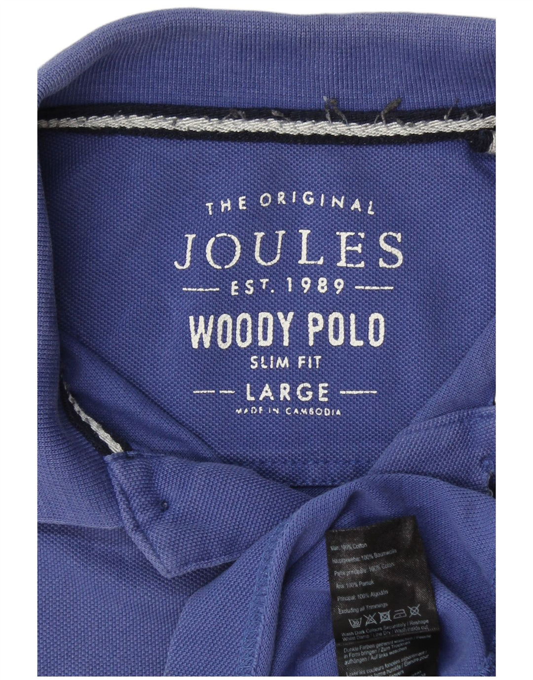 JOULES Herre Slim Fit Polo Shirt Stor Blå Bomuld