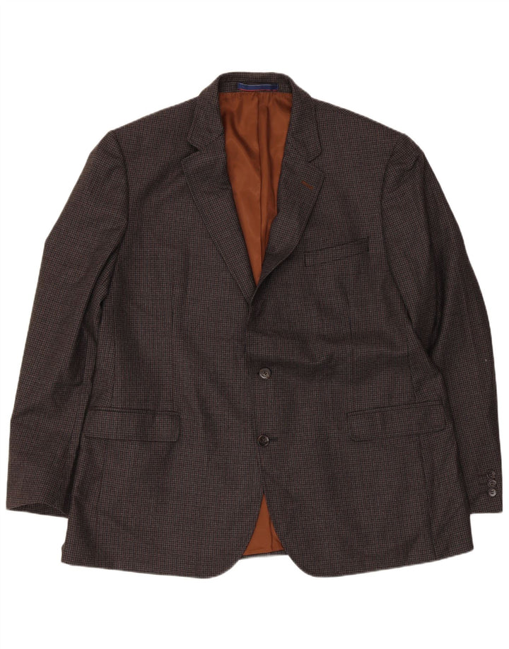 Marks & Spencer Herre Skræddersyet Fit Blazer Jacket UK 46 3XL Grå Houndstooth