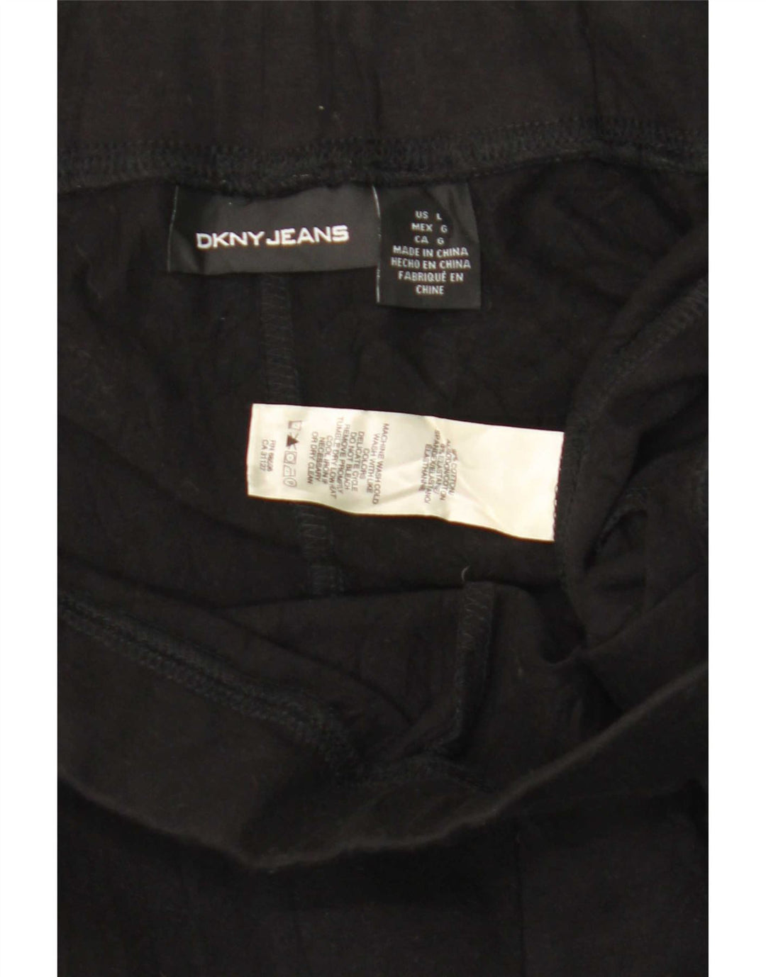 Dkny Womens Leggings UK 14 Large Black Colourblock Bomuld
