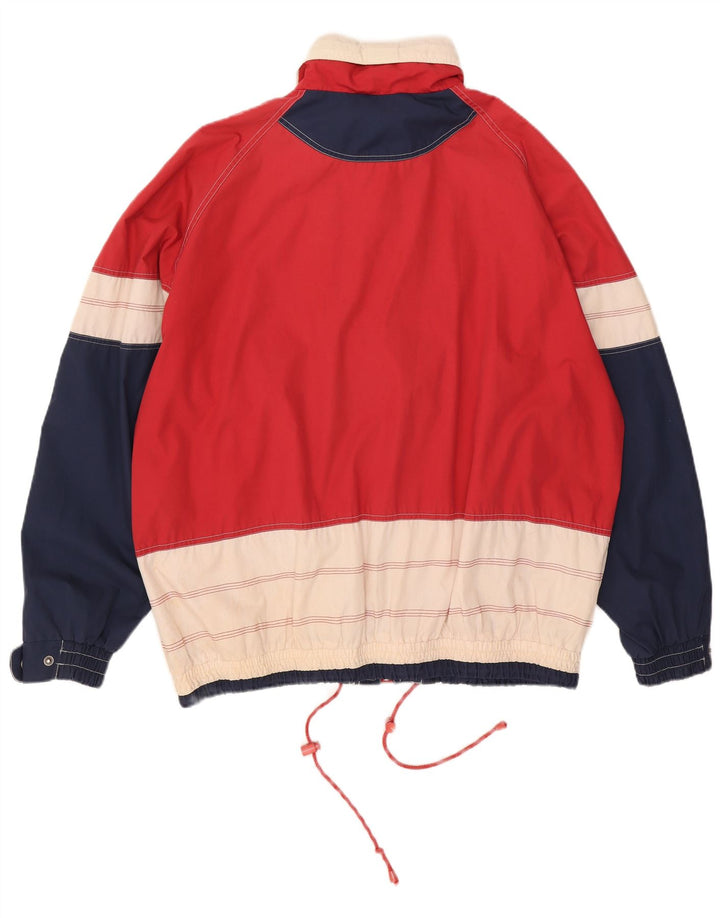 Vintage hættejakke til mænd UK 44 2XL Rød Colourblock Polyester