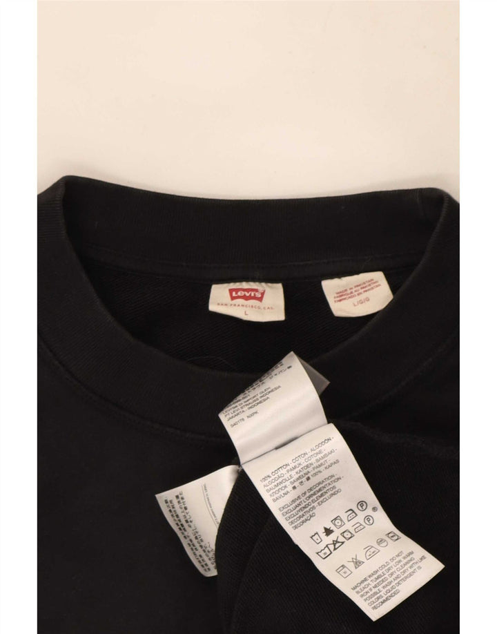 Levi's Sweatshirt til mænd, stor sort bomuld