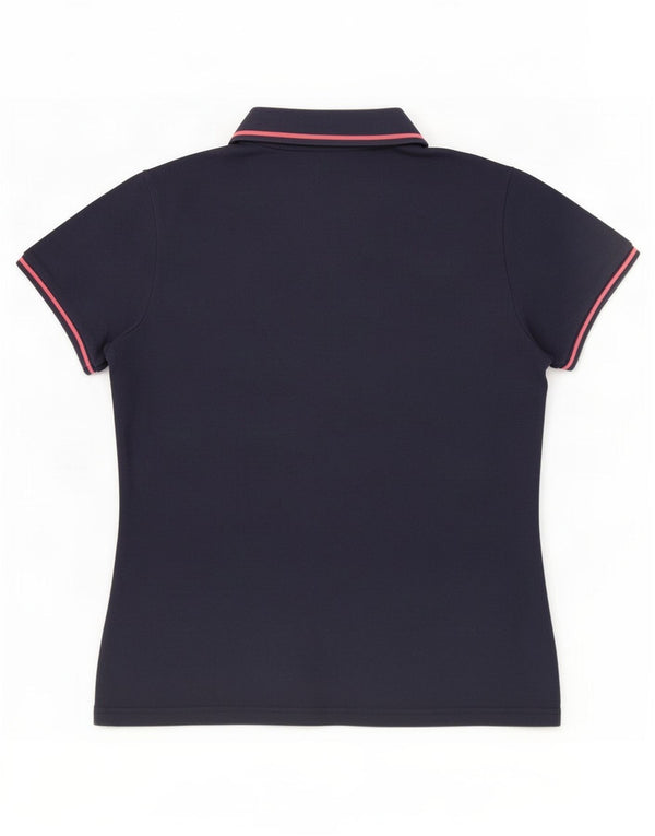 Kappa Dame Polo Shirt UK 14 Stor Marineblå Bomuld