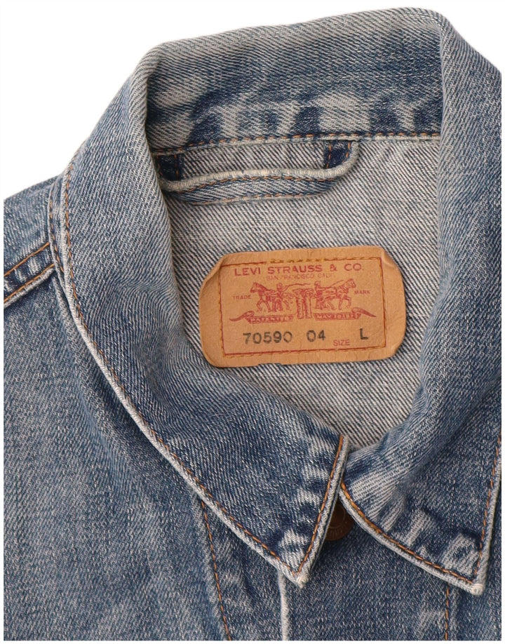 LEVI'S Dame denimjakke UK 14 Stor Blå Bomuld