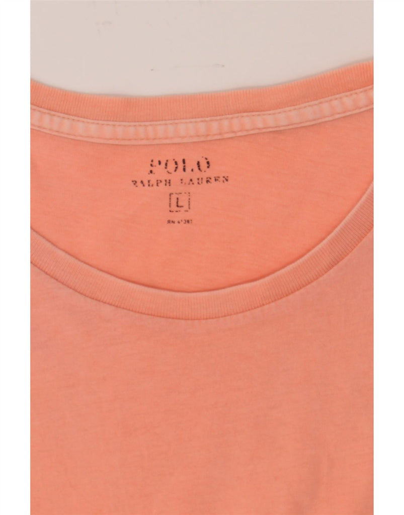 RALPH LAUREN Mens Slim Fit T-Shirt Top Large Orange Cotton Vintage Ralph Lauren and Second-Hand Ralph Lauren from Messina Hembry 