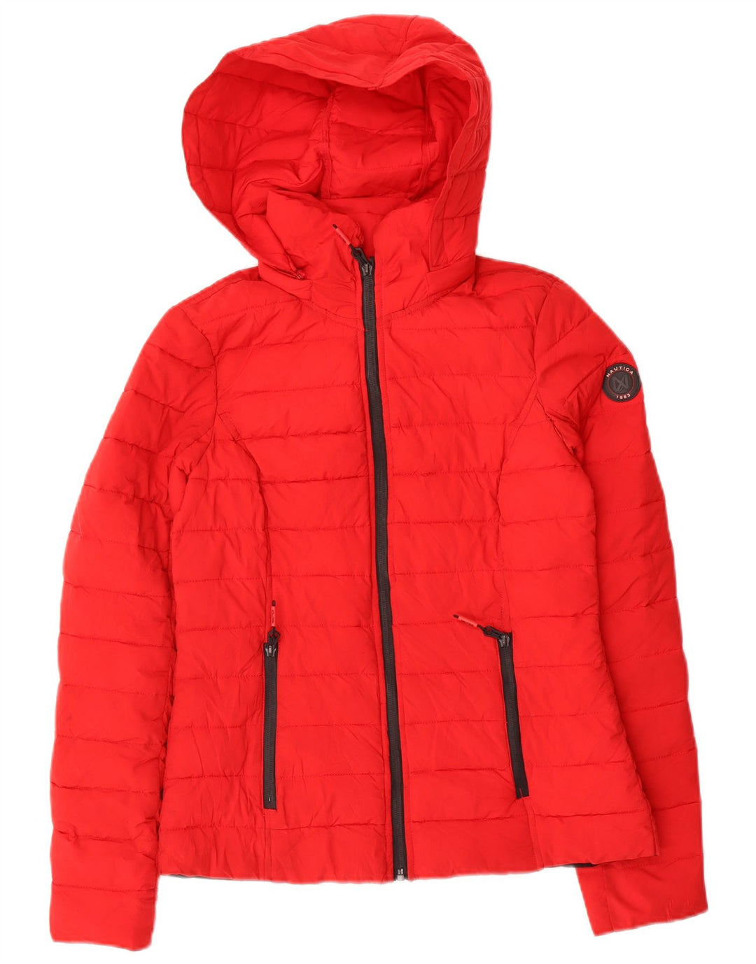 Nautica Polstret hættejakke til kvinder UK 6 XS Rød polyester