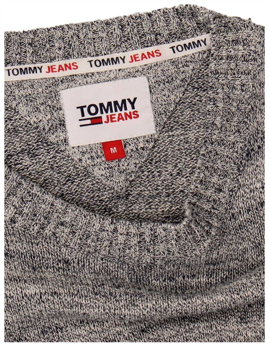 TOMMY HILFIGER Mens Crew Neck Jumper Sweater Medium Grey Flecked