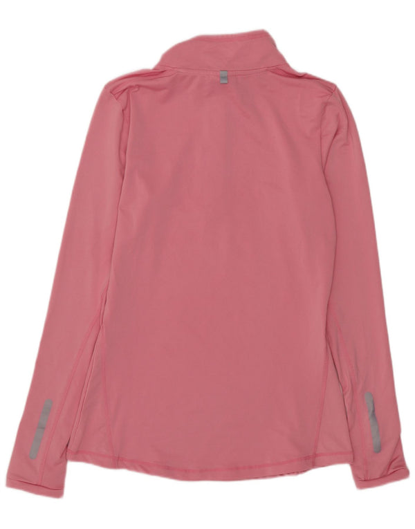 Ellesse Womens Zip Neck Top Langærmet UK 12 Medium Pink Polyester