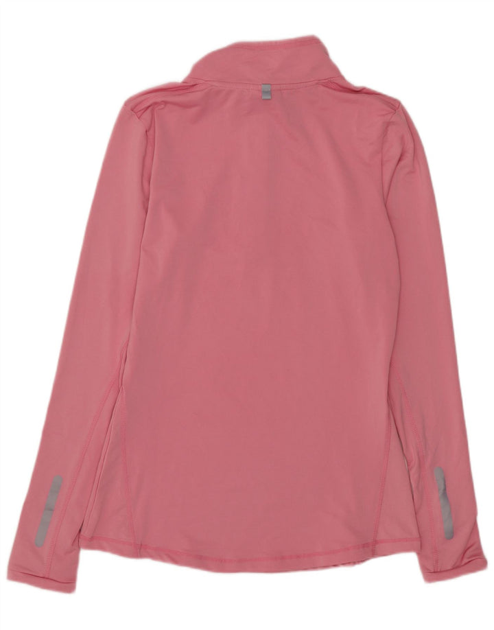 Ellesse Womens Zip Neck Top Langærmet UK 12 Medium Pink Polyester