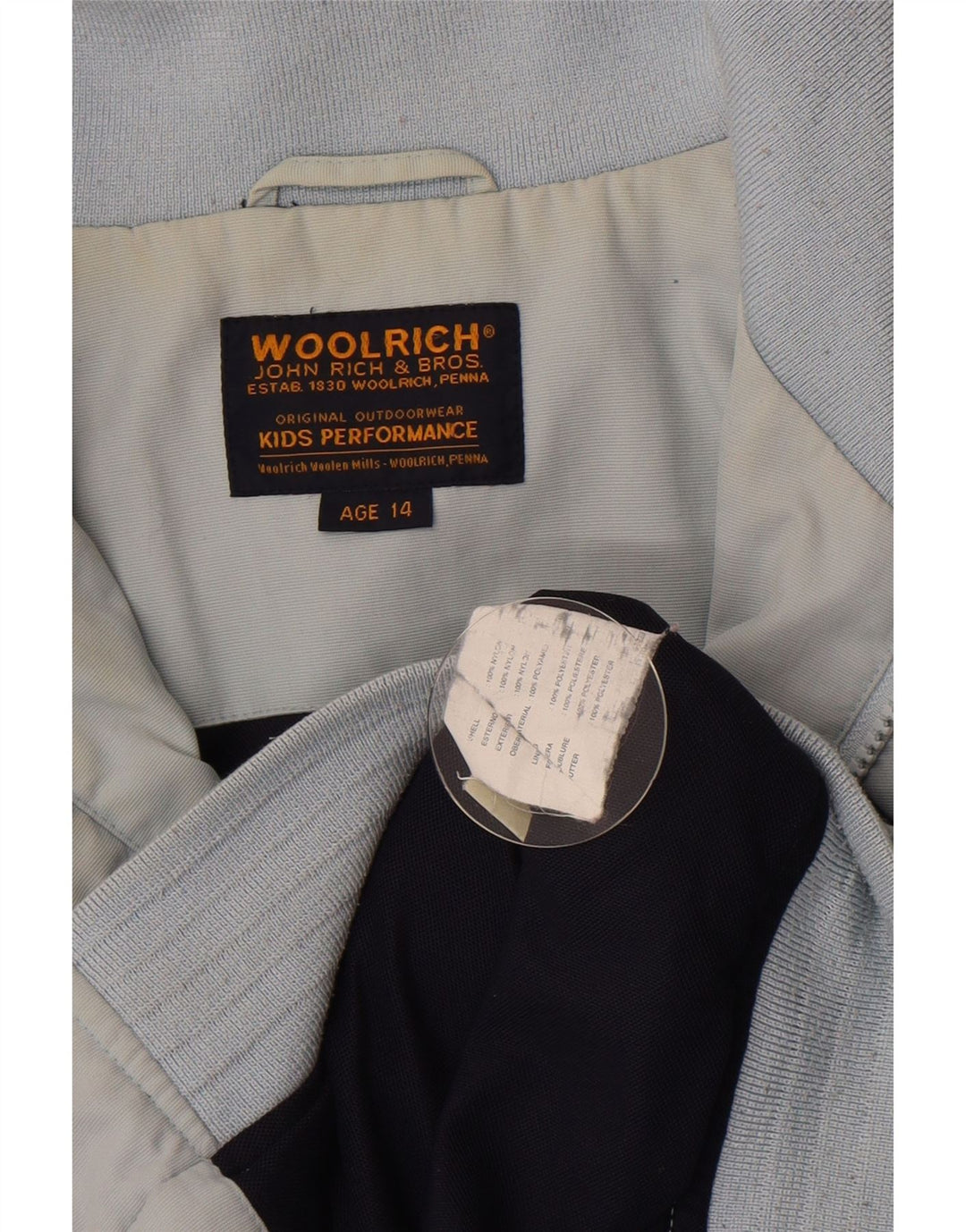 Woolrich Boys Bomber Jacket 13-14 År Blå Nylon