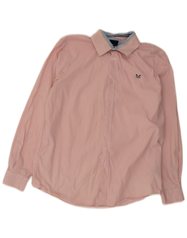 Crew Clothing Herre Classic Fit skjorte Stor Pink nålestribet bomuld