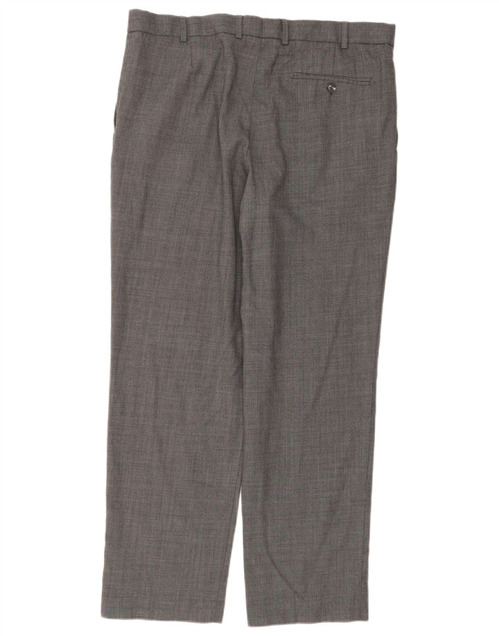 Marks & Spencer Herre Straight Regular Fit Suit Bukser W36 L31 Grå Uld