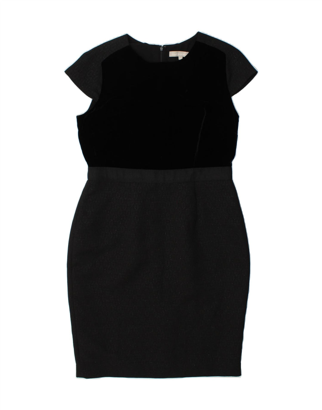 FENN WRIGHT MANSON Womens Bodycon Dress UK 14 Medium Black Colourblock Vintage Fenn Wright Manson and Second-Hand Fenn Wright Manson from Messina Hembry 