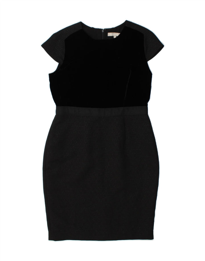 FENN WRIGHT MANSON Womens Bodycon Dress UK 14 Medium Black Colourblock Vintage Fenn Wright Manson and Second-Hand Fenn Wright Manson from Messina Hembry 