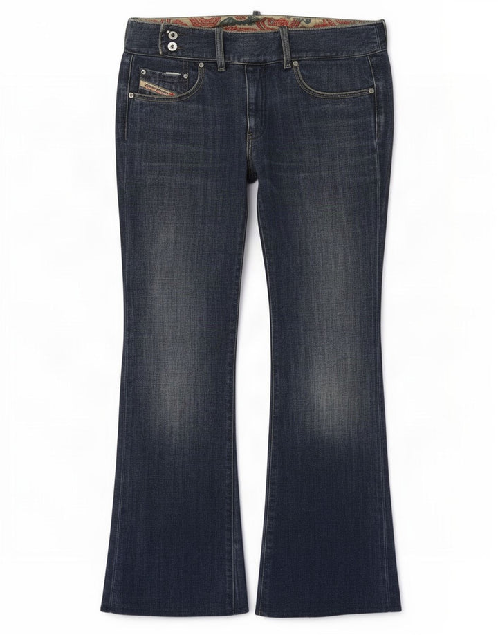 Diesel Dame Cherone Bootcut Jeans W29 L32 Marineblå Bomuld