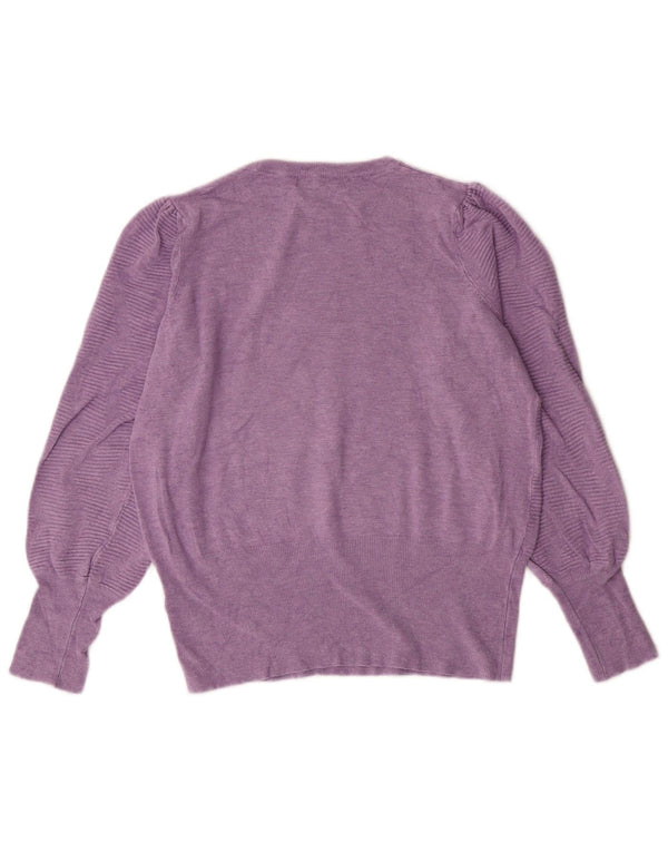 MARKS & SPENCER Womens Boat Neck Jumper Sweater UK 12 Medium Purple