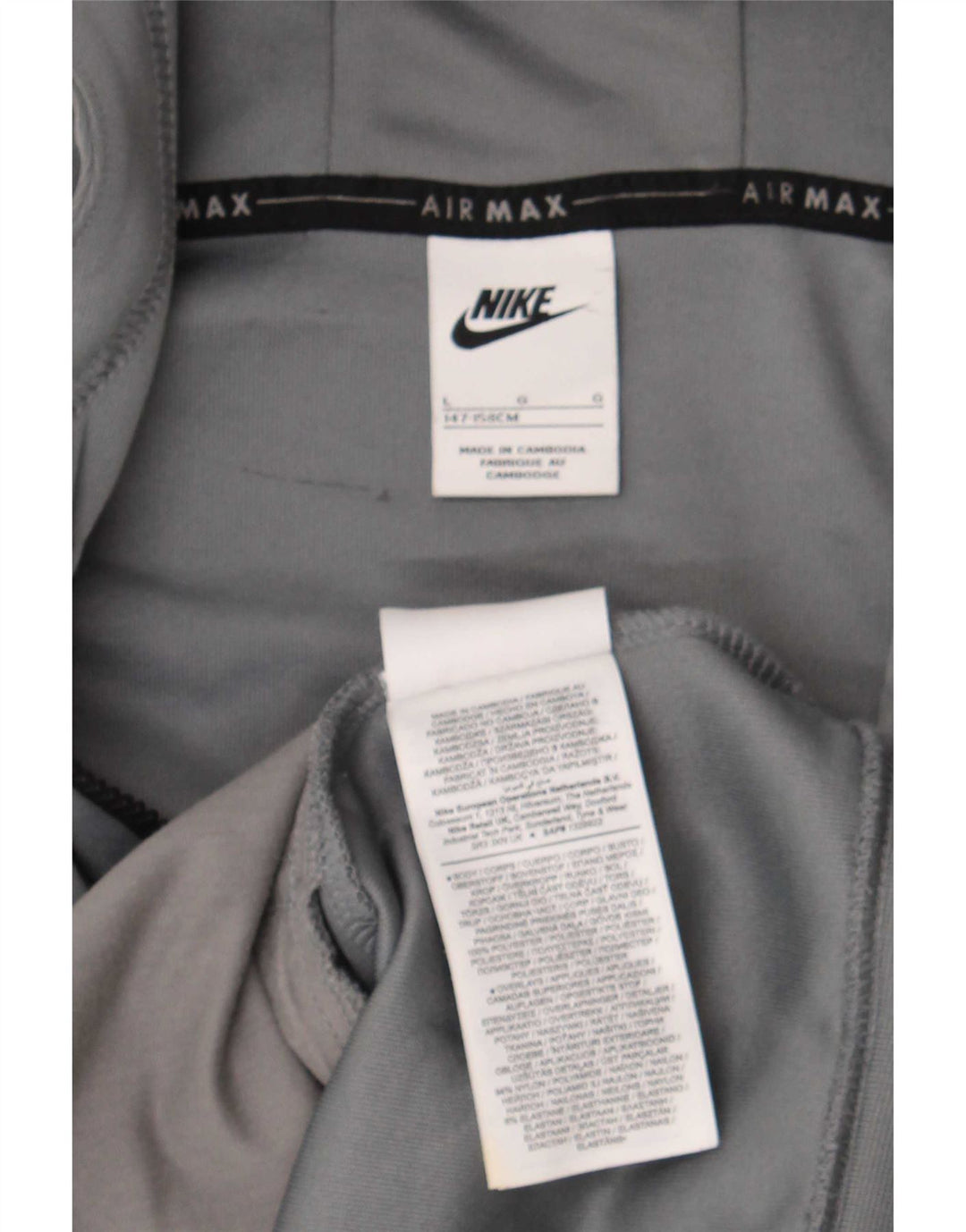 Nike Boys Graphic Zip Hoodie Sweater 12-13 Years Large Grå Polyester
