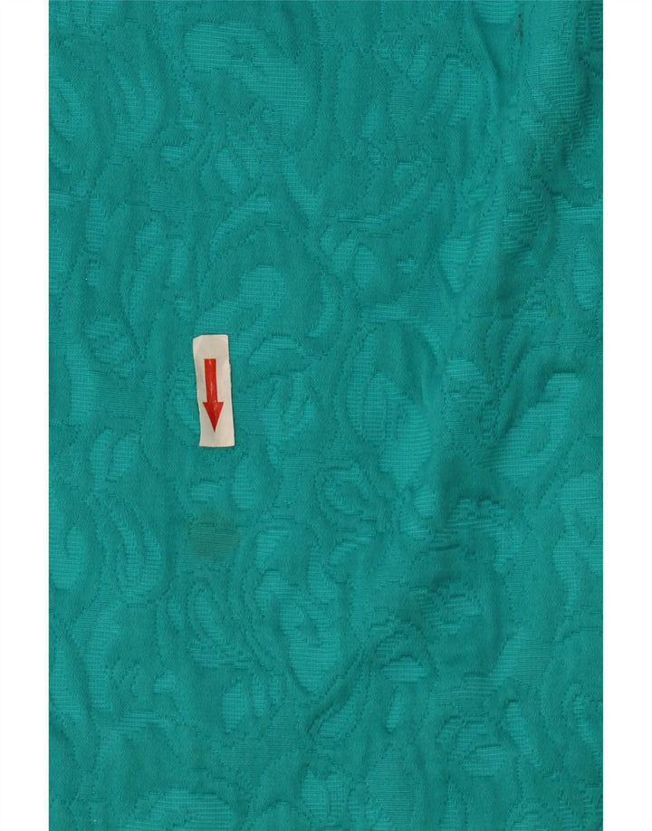 Vintage kvinders abstrakt 4 knap 2 stykke nederdel sæt UK 14 medium turkis