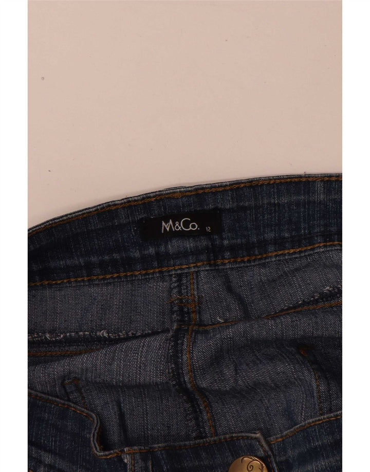 M&Co Dame Straight Jeans UK 12 Medium W32 L30 Blå
