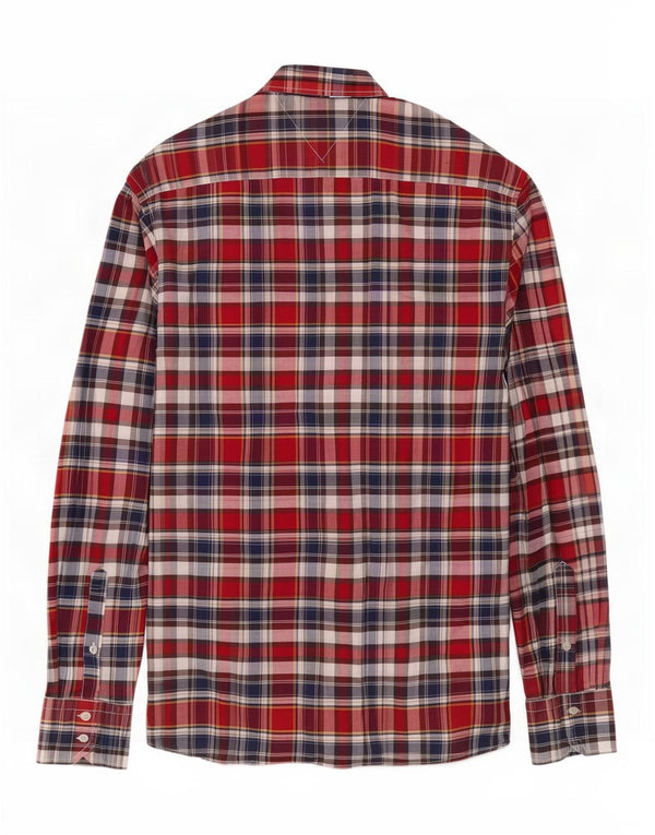 Tommy Hilfiger Herre Custom Fit skjorte Medium rød ternet bomuld