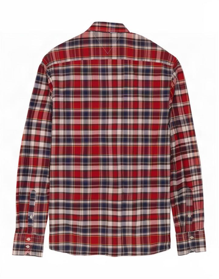 Tommy Hilfiger Herre Custom Fit skjorte Medium rød ternet bomuld