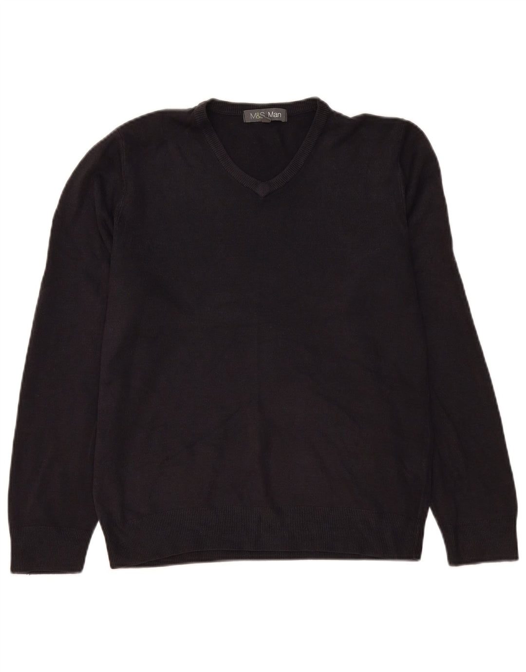 Marks & Spencer Herre V-hals sweater Medium Marineblå Akryl