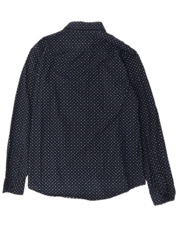 Jack Wills Herre Classic Fit skjorte Medium marineblå geometrisk bomuld