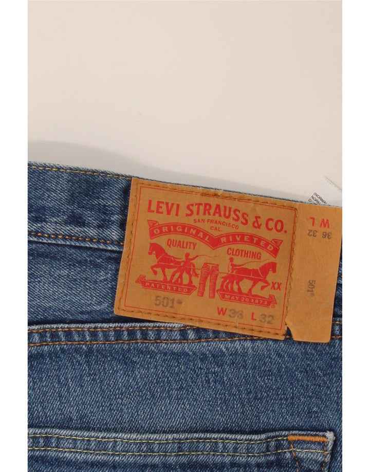 Levi's Herre 501 lige jeans W36 L32 blå bomuld