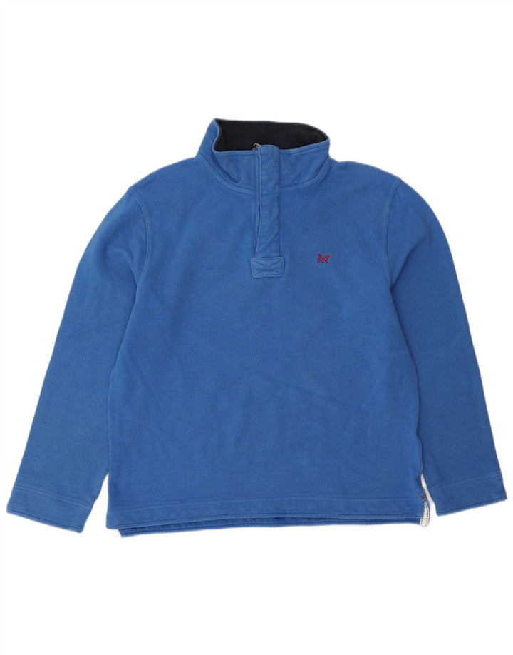 Besætningstøj Herre Zip Neck Sweatshirt Jumper Stor Blå Bomuld