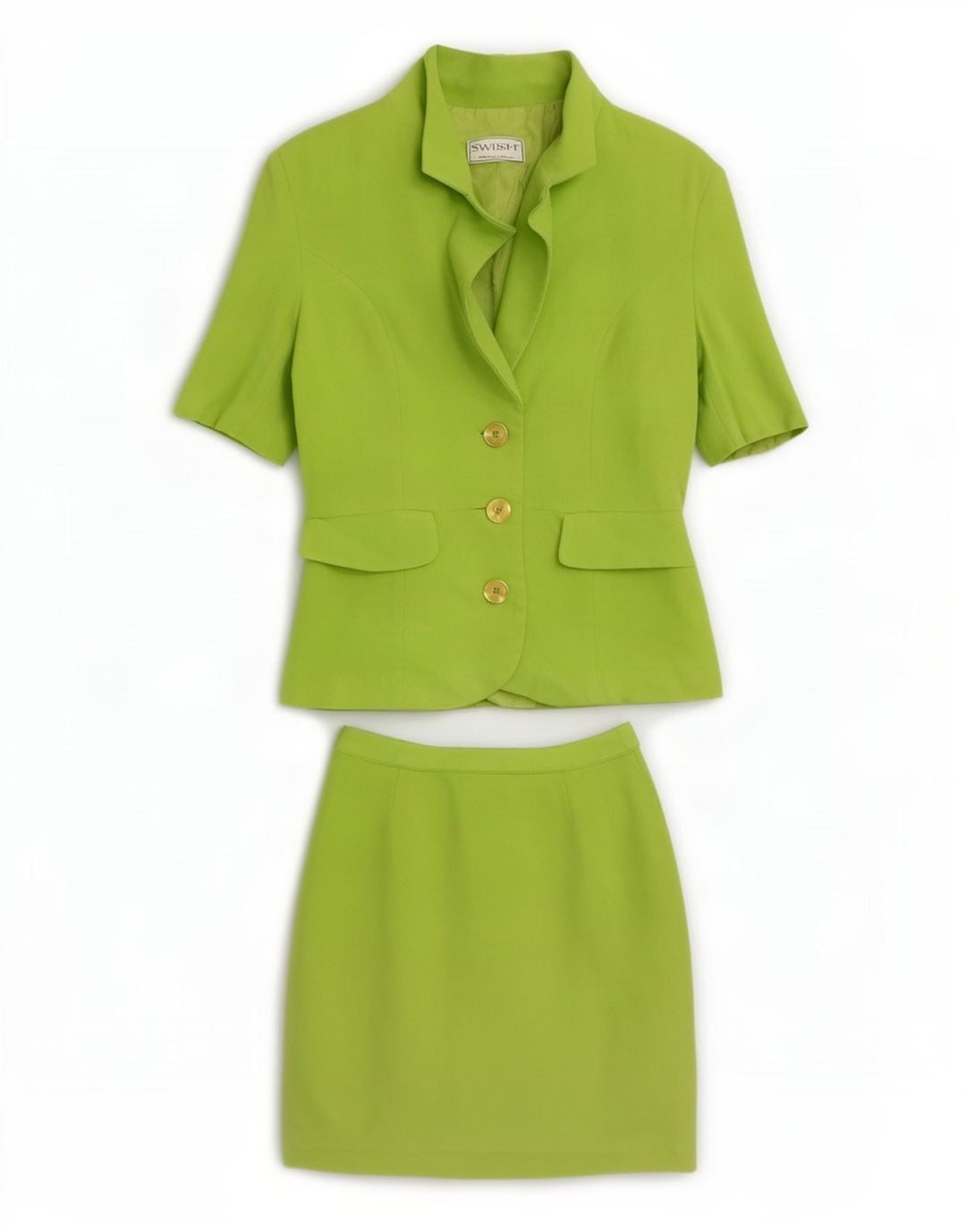Swish Womens 4-knap 2-delt nederdelsæt UK 8 Small W24 Green