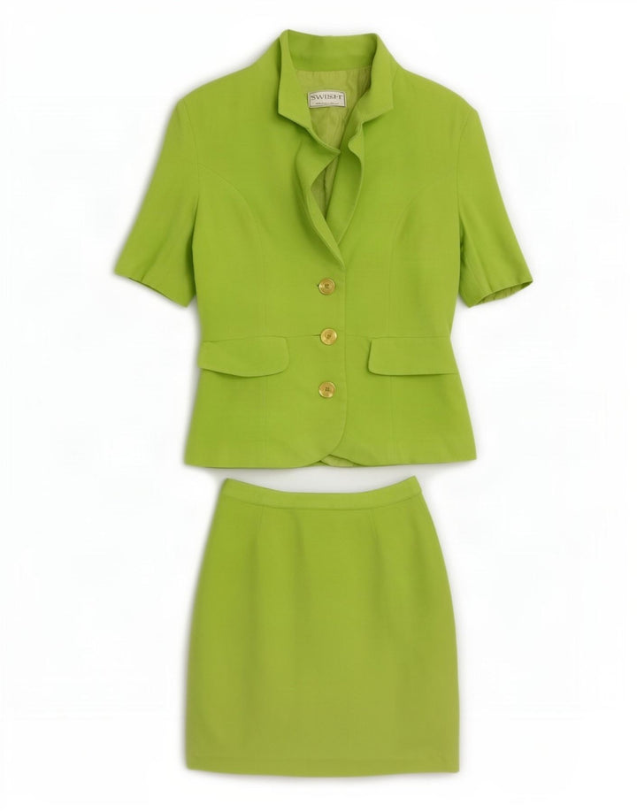 Swish Womens 4-knap 2-delt nederdelsæt UK 8 Small W24 Green