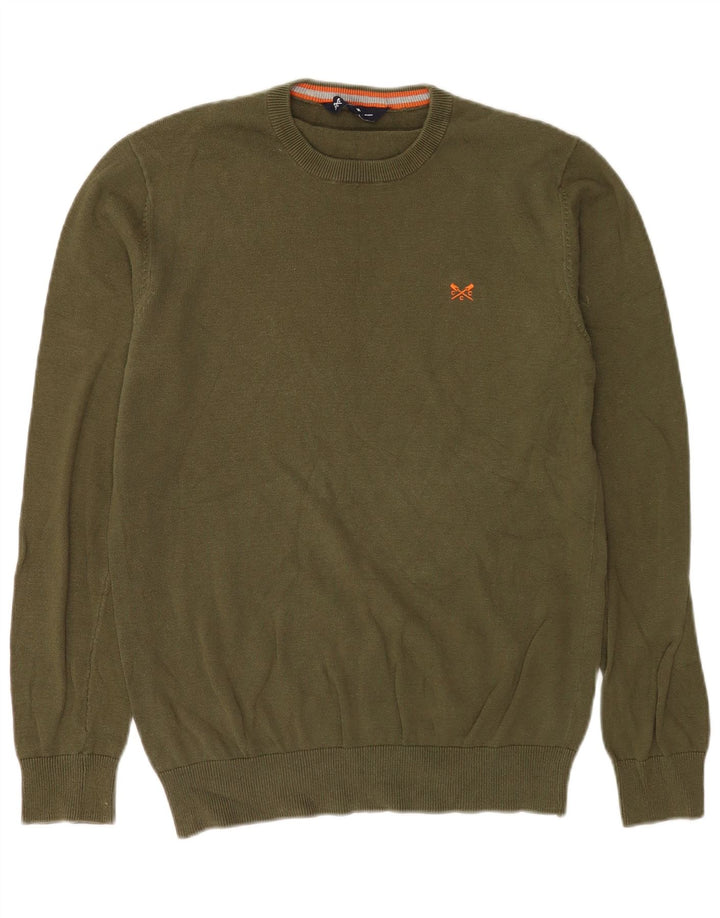 Besætningstøj Herrehalstrøjetrøje Medium Khaki Bomuld