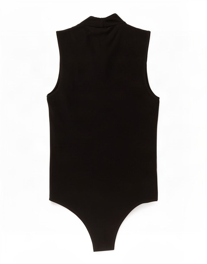 Benetton Dame Ærmeløs Bodysuit UK 12 Medium Sort Bomuld