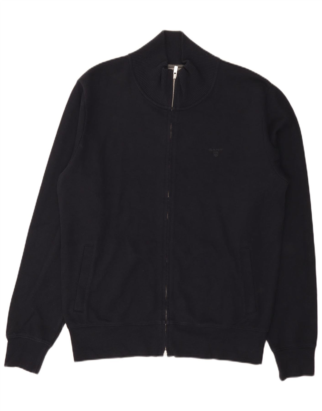 Gant Herre cardigan sweater med fuld lynlås Stor marineblå bomuld