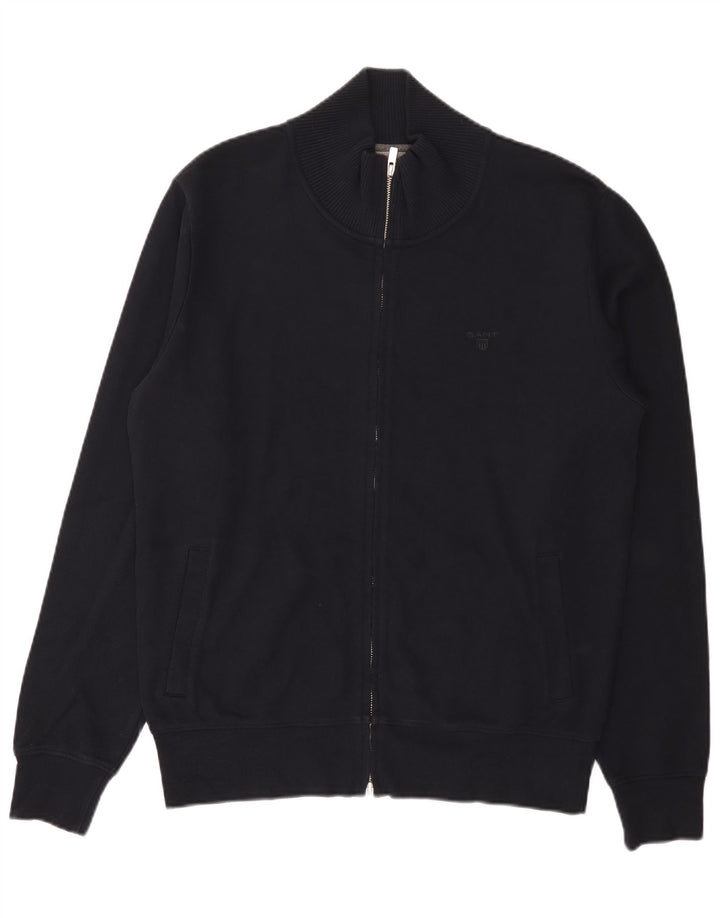 Gant Herre cardigan sweater med fuld lynlås Stor marineblå bomuld