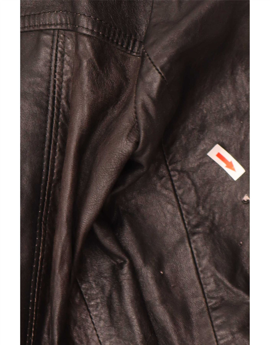 Vintage dame 3-knaps læder blazerjakke IT 44 Medium Sort