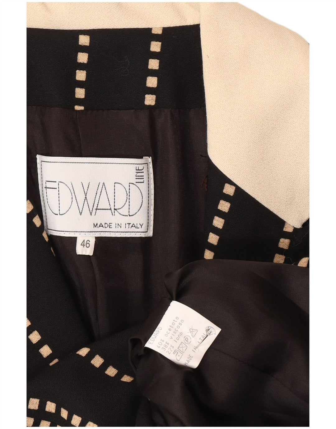 Edward Womens Longline 3-knaps blazerjakke IT 46 Stor sort stribet
