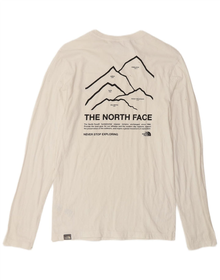 THE NORTH FACE Mens Graphic Top Long Sleeve XS White Cotton