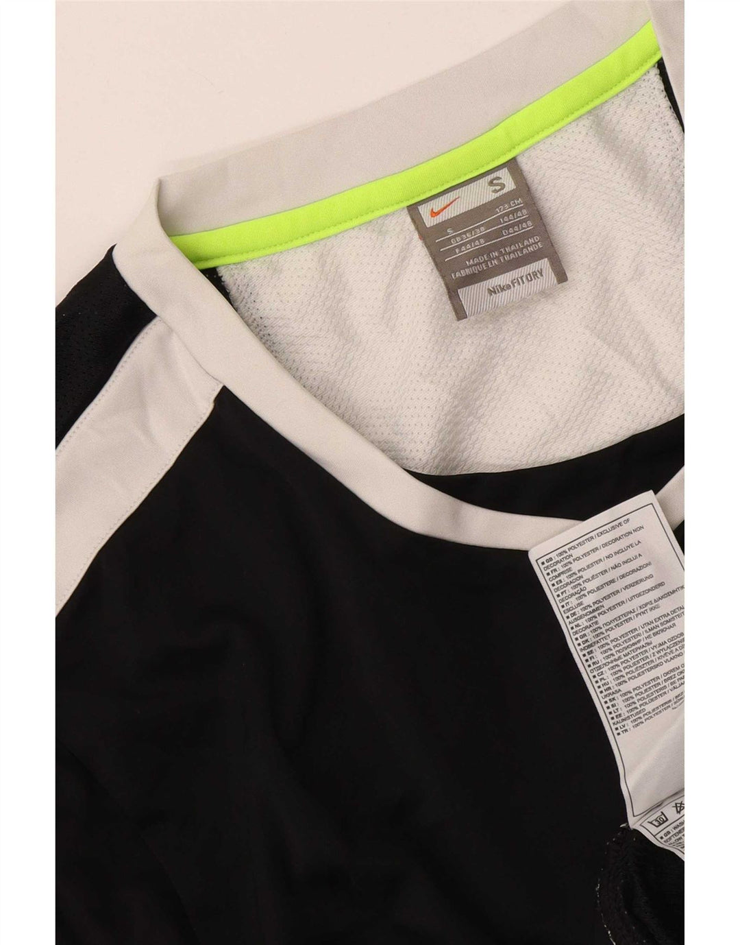 Nike grafisk T-shirt top til mænd UK 36/38 Small Black Colourblock Polyester