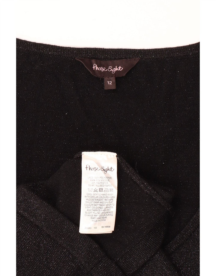 PHASE EIGHT Womens Sheath Dress UK 12 Medium  Black Viscose Vintage Phase Eight and Second-Hand Phase Eight from Messina Hembry 