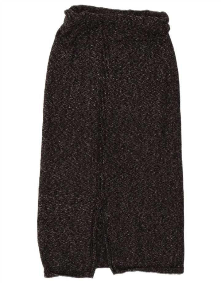 Massimo Dutti Dame Strik Midi Nederdel Small W30 Grå Flecked