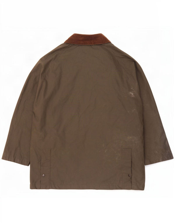 Brugi Herre vokset bomuldsjakke UK 40 Stor Khaki Colourblock