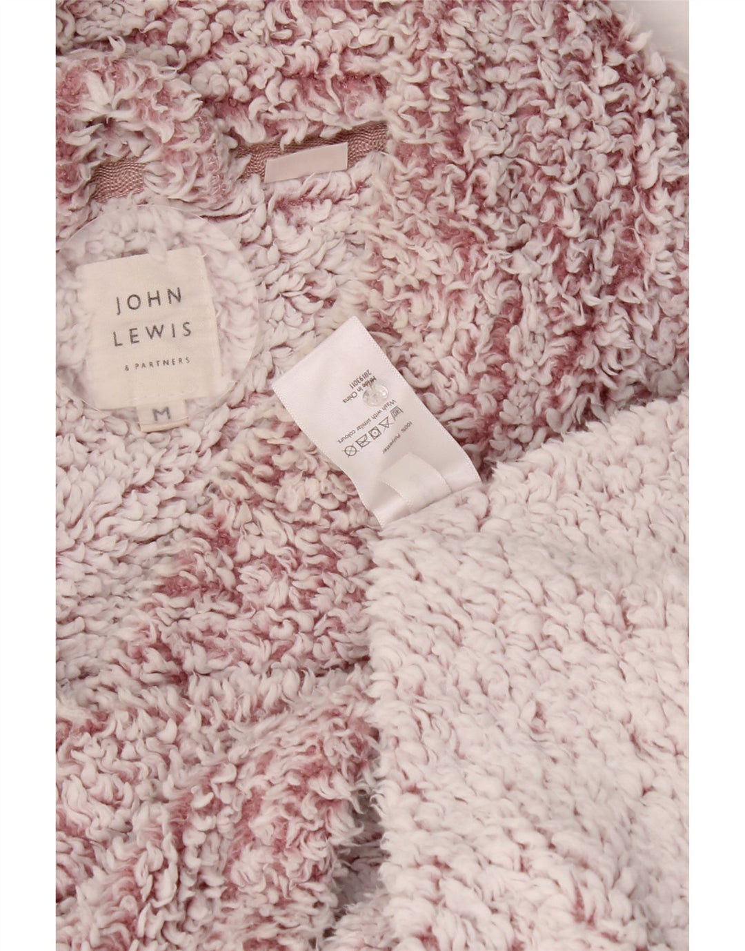 John Lewis Dame Loose Fit Fleece Jumper UK 14 Medium Pink Polyester