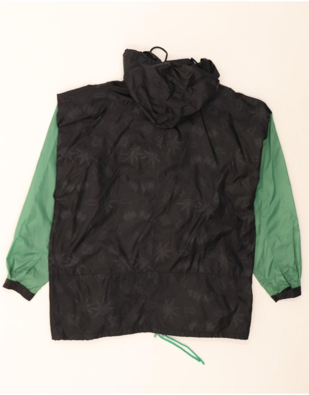 VINTAGE Mens Hooded Pullover Rain Jacket UK 40 Large Black Colourblock Vintage Vintage and Second-Hand Vintage from Messina Hembry 