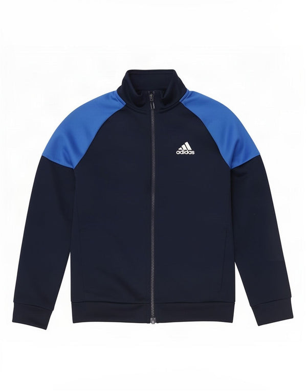 Adidas drenge grafisk træningsdragt topjakke 9-10 år marineblå farveblok