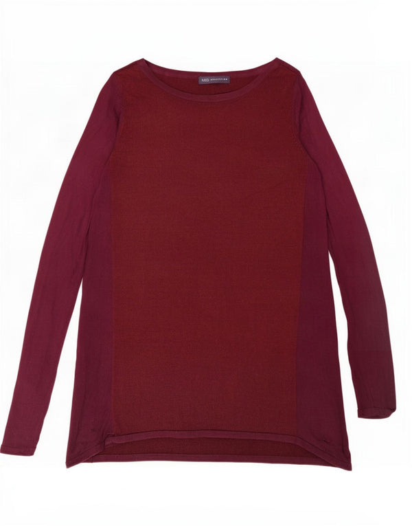 Marks & Spencer Dame Tunika Top UK 10 Small Bourgogne Akryl